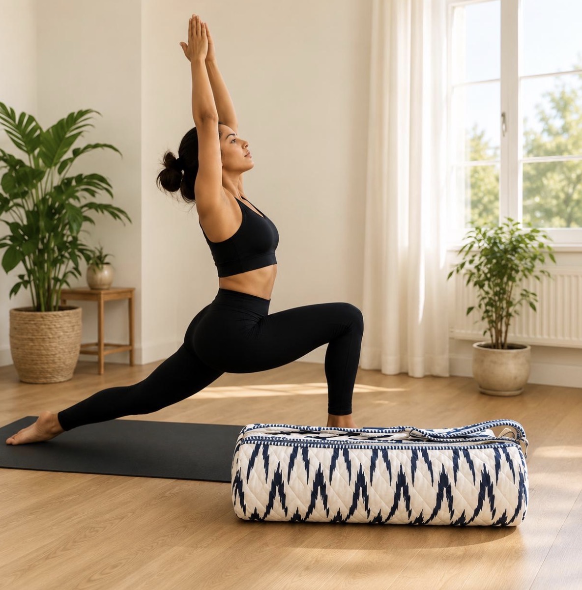 Indigo Ikat Yoga Mat Bag