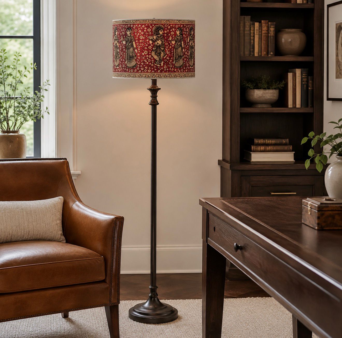 Kalamkari-Inspired Drum Lampshade — view 3
