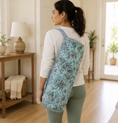 Blue Floral Yoga Mat Bag — view 4