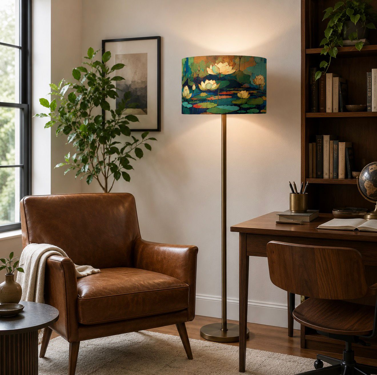 Lotus Pond Drum Lampshade — view 4