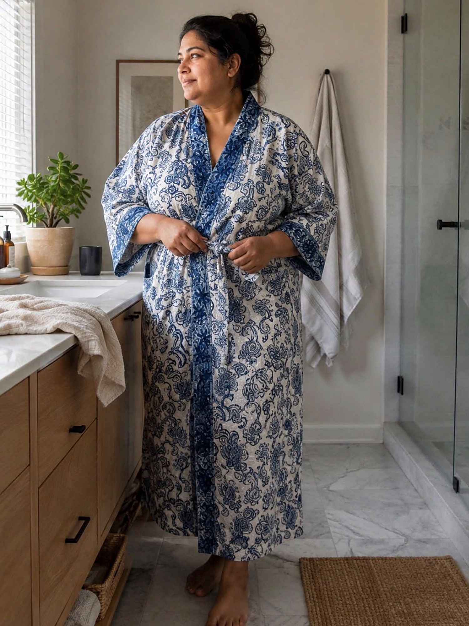 Sapphire Bloom Bathrobe
