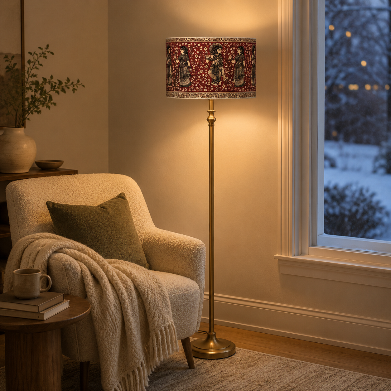 Kalamkari-Inspired Drum Lampshade — view 5