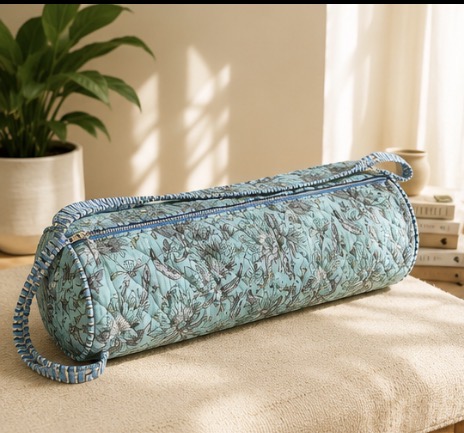Blue Floral Yoga Mat Bag