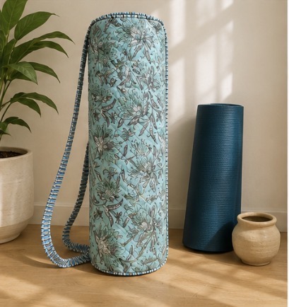 Blue Floral Yoga Mat Bag — view 3