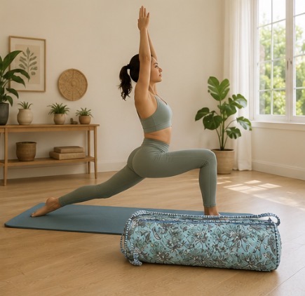 Blue Floral Yoga Mat Bag — view 2