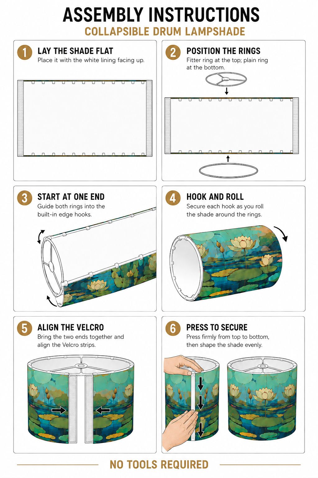 Lotus Pond Drum Lampshade — view 5